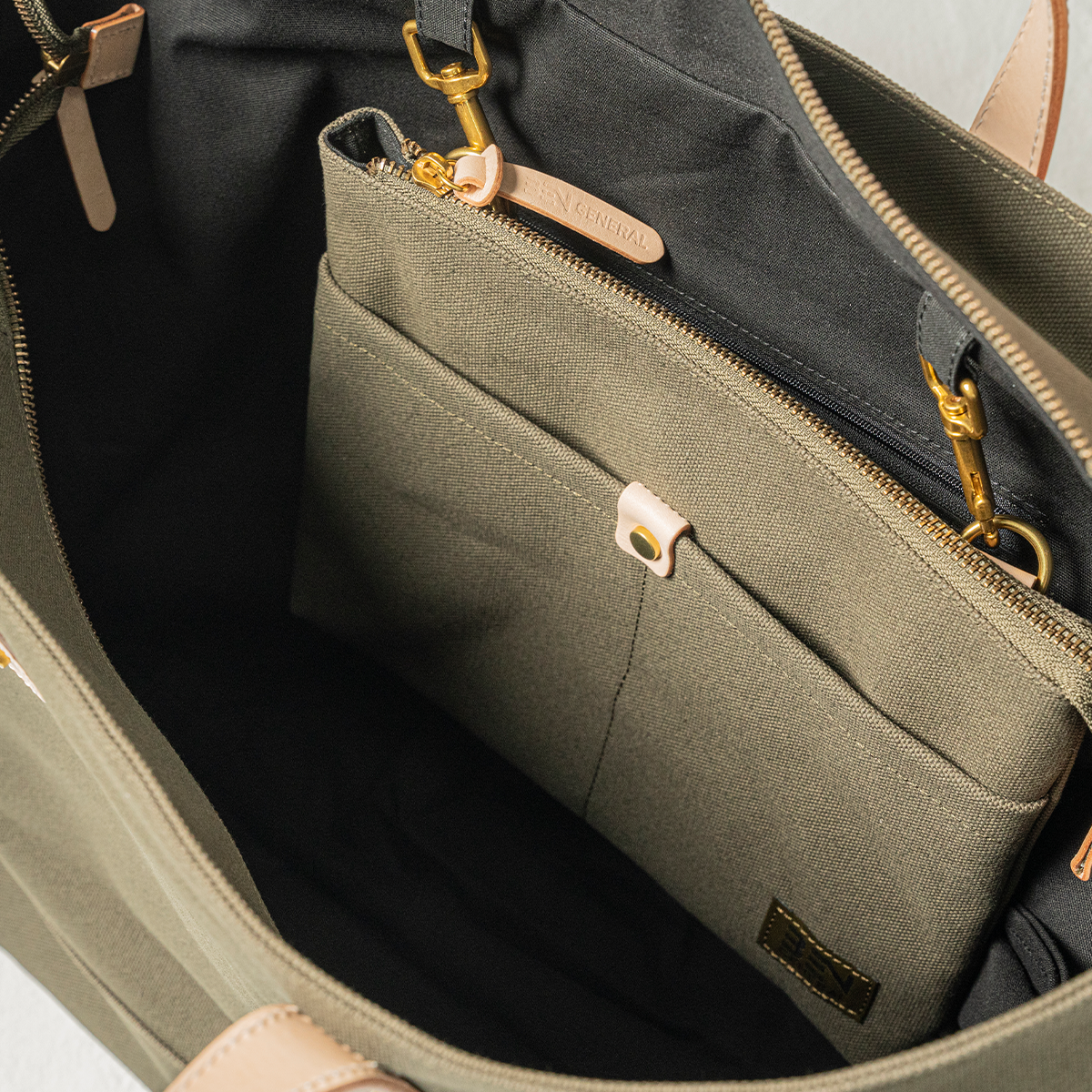 BEN GENERAL スタジアムコミューター2wayトートバッグ カーキ