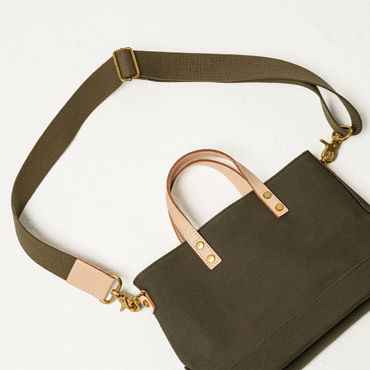 BEN GENERAL スタジアムコミューター2wayミニトートバッグ カーキ