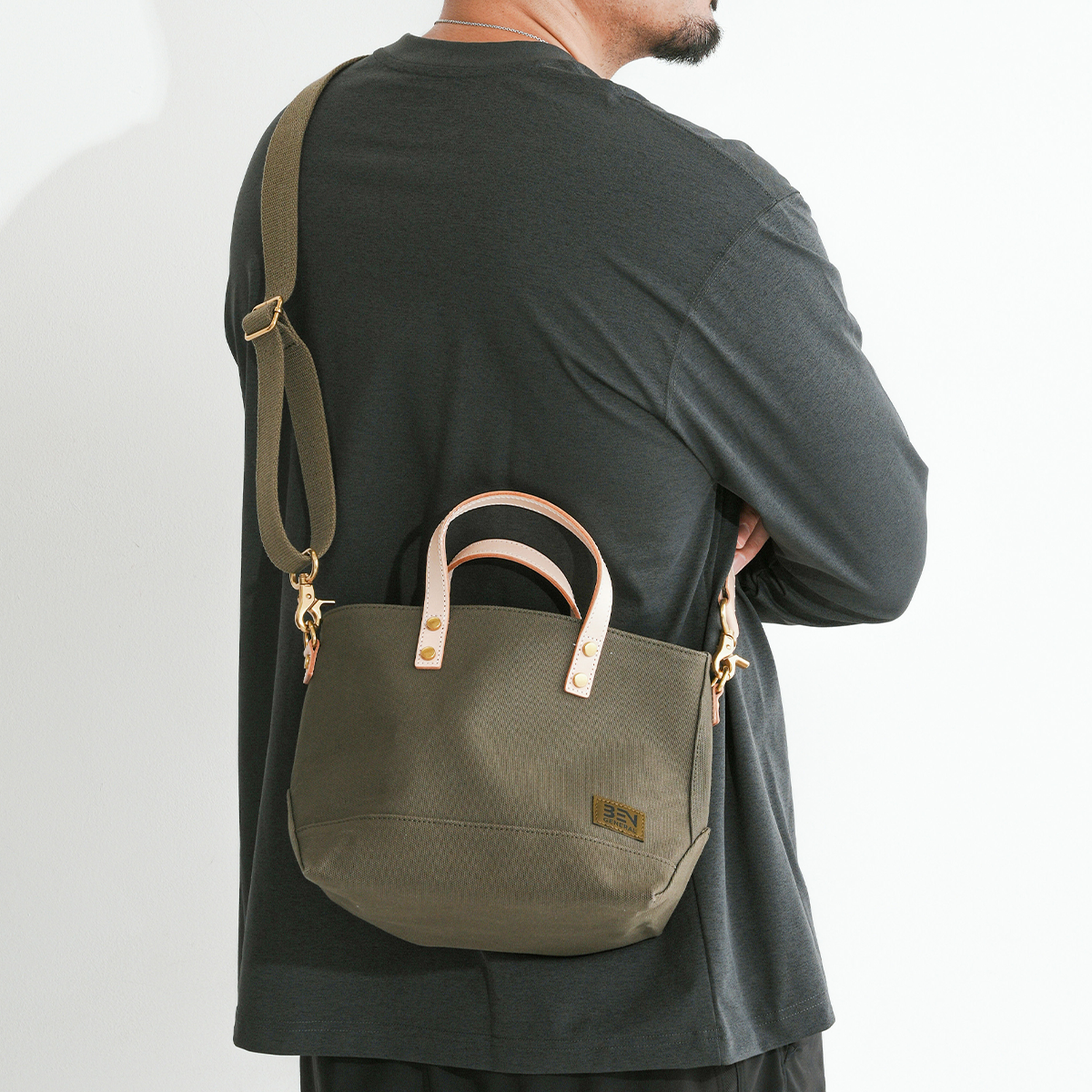 BEN GENERAL スタジアムコミューター2wayミニトートバッグ カーキ