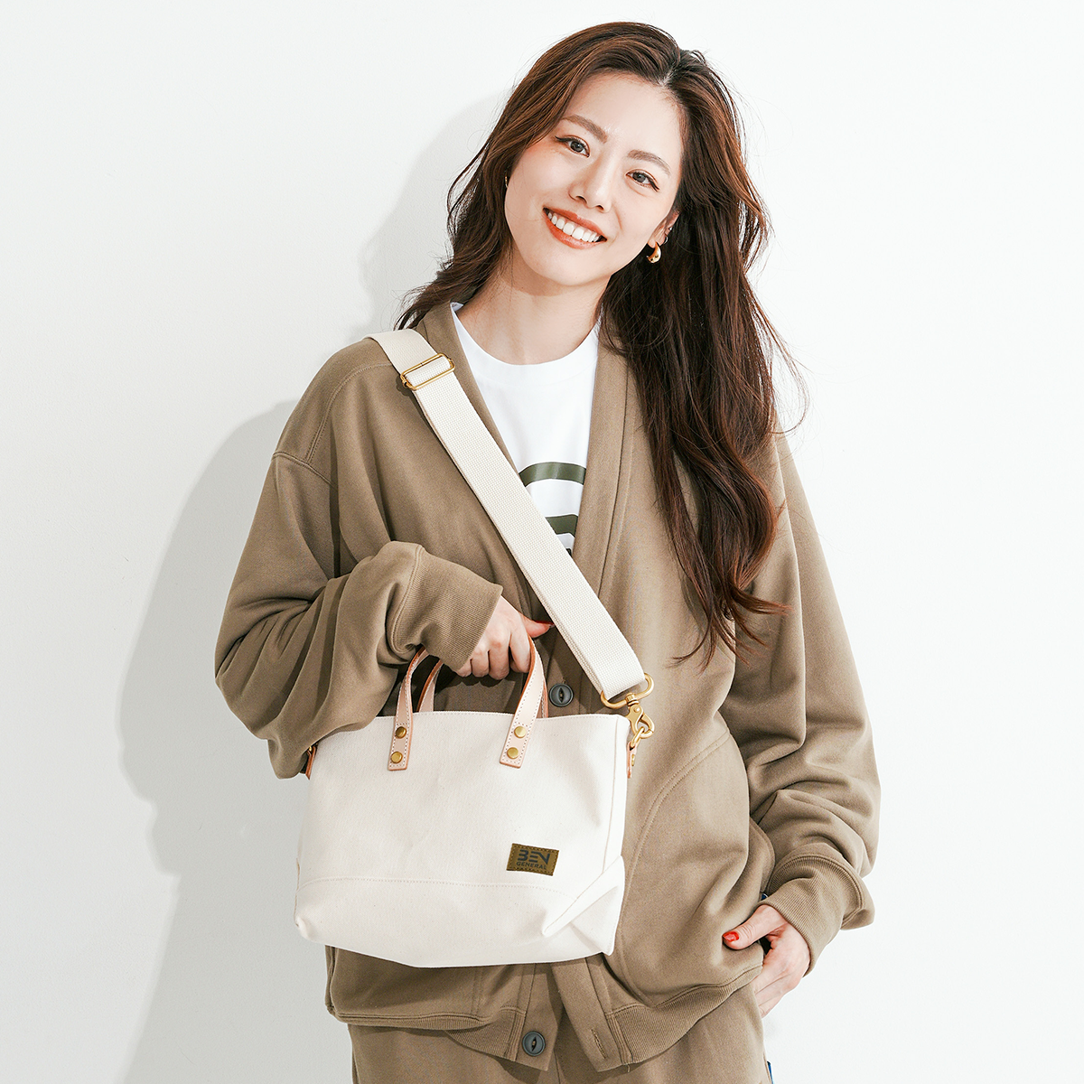 BEN GENERAL スタジアムコミューター2wayミニトートバッグ ナチュラル