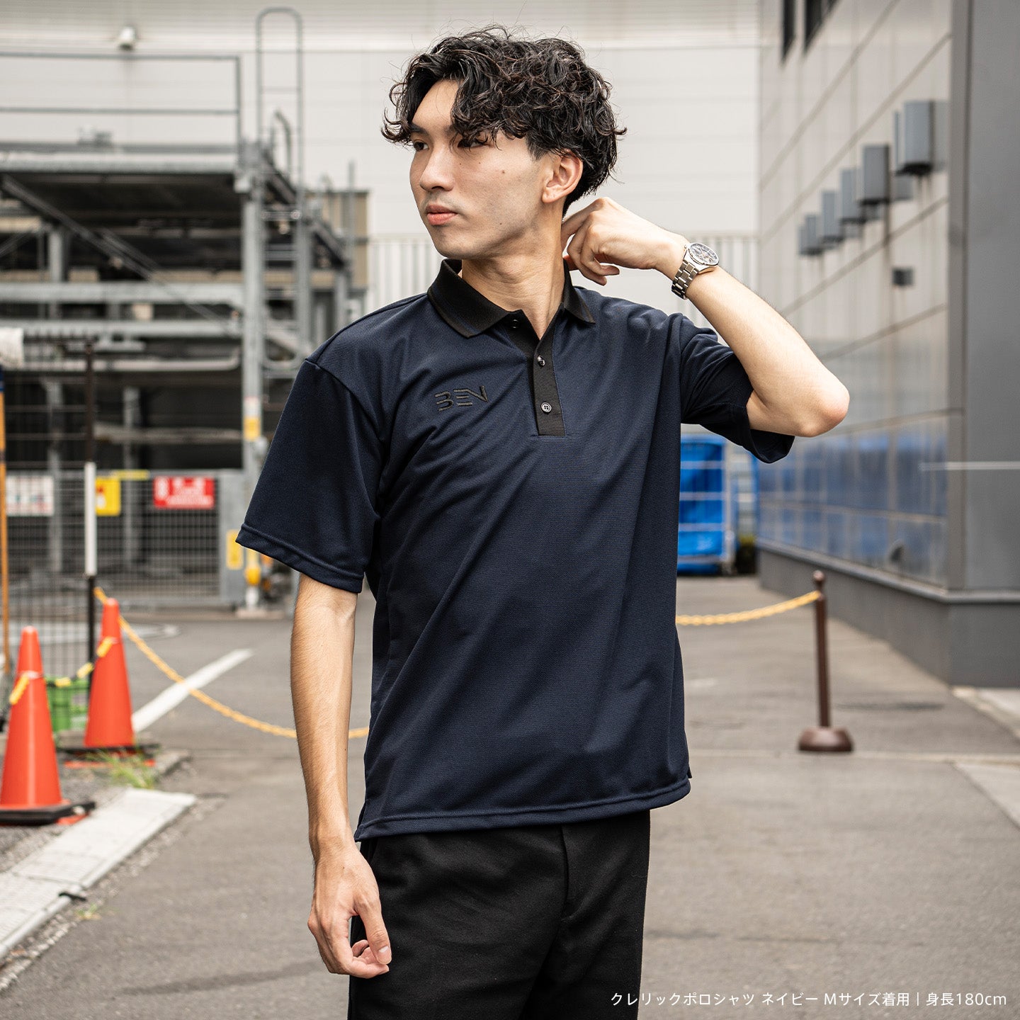BEN GENERAL クレリックポロシャツ ネイビー