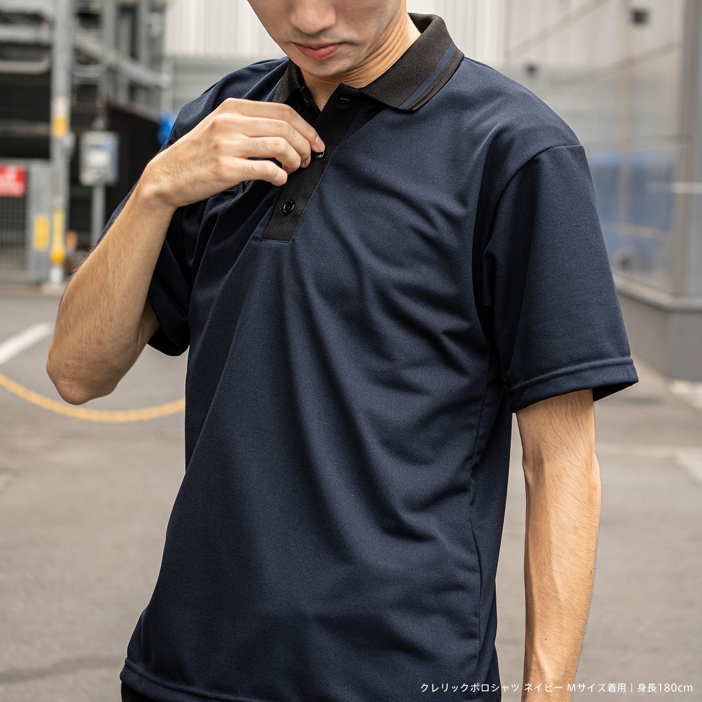 BEN GENERAL クレリックポロシャツ ネイビー
