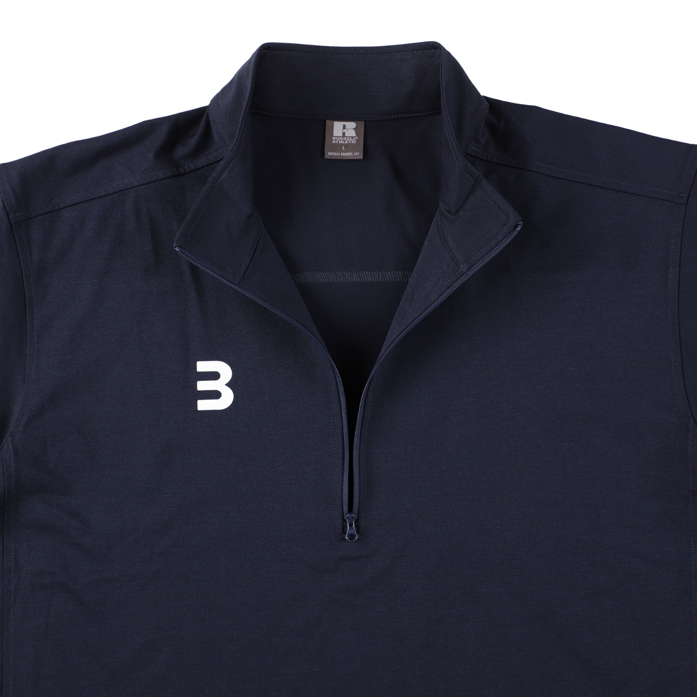BEN GENERAL Russell Athletic ドライパワーストレッチハーフジップショートスリーブイージーシャツ サンド