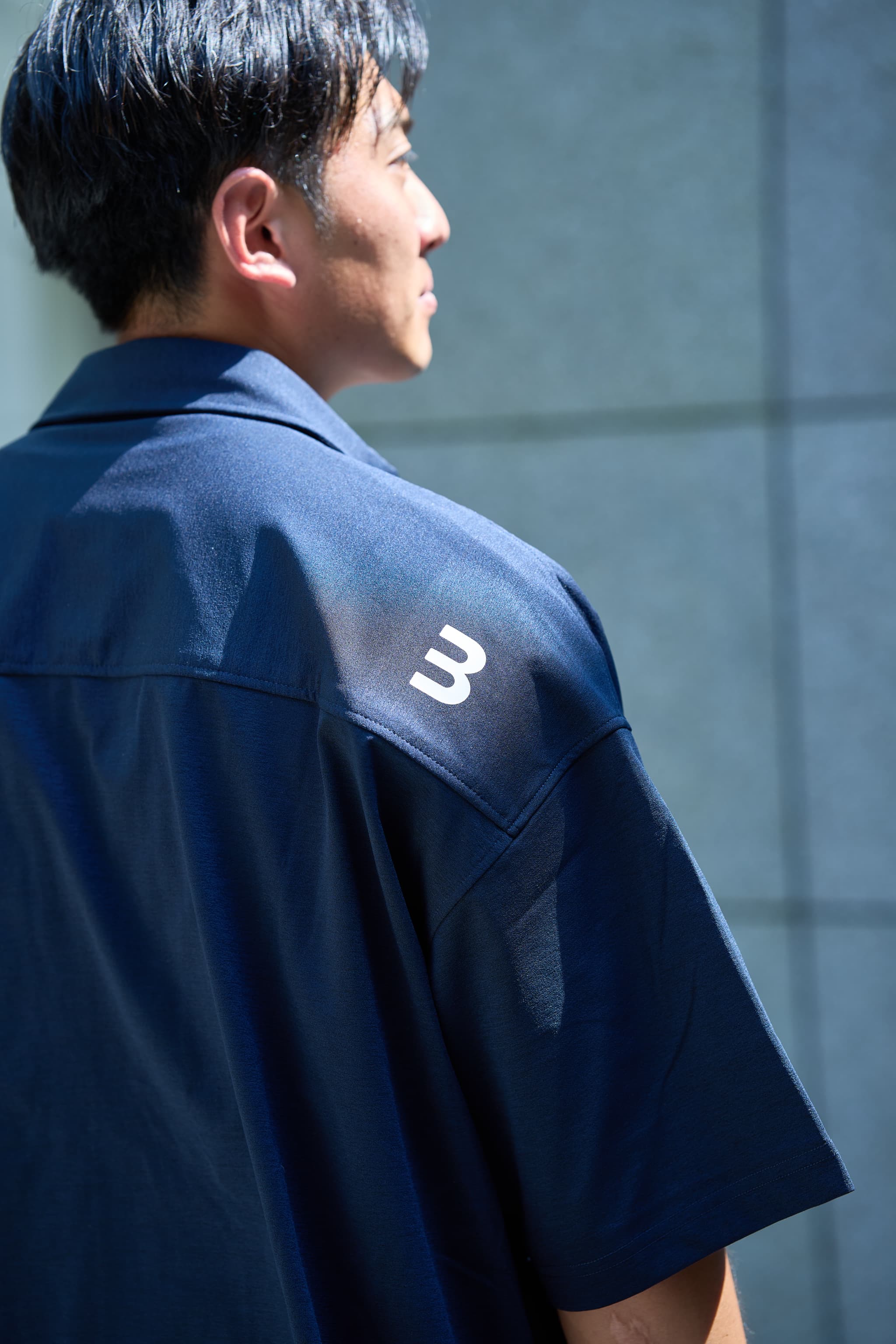 BEN GENERAL Russell Athletic ドライパワーストレッチボタンアップショートスリーブイージーシャツ ネイビー