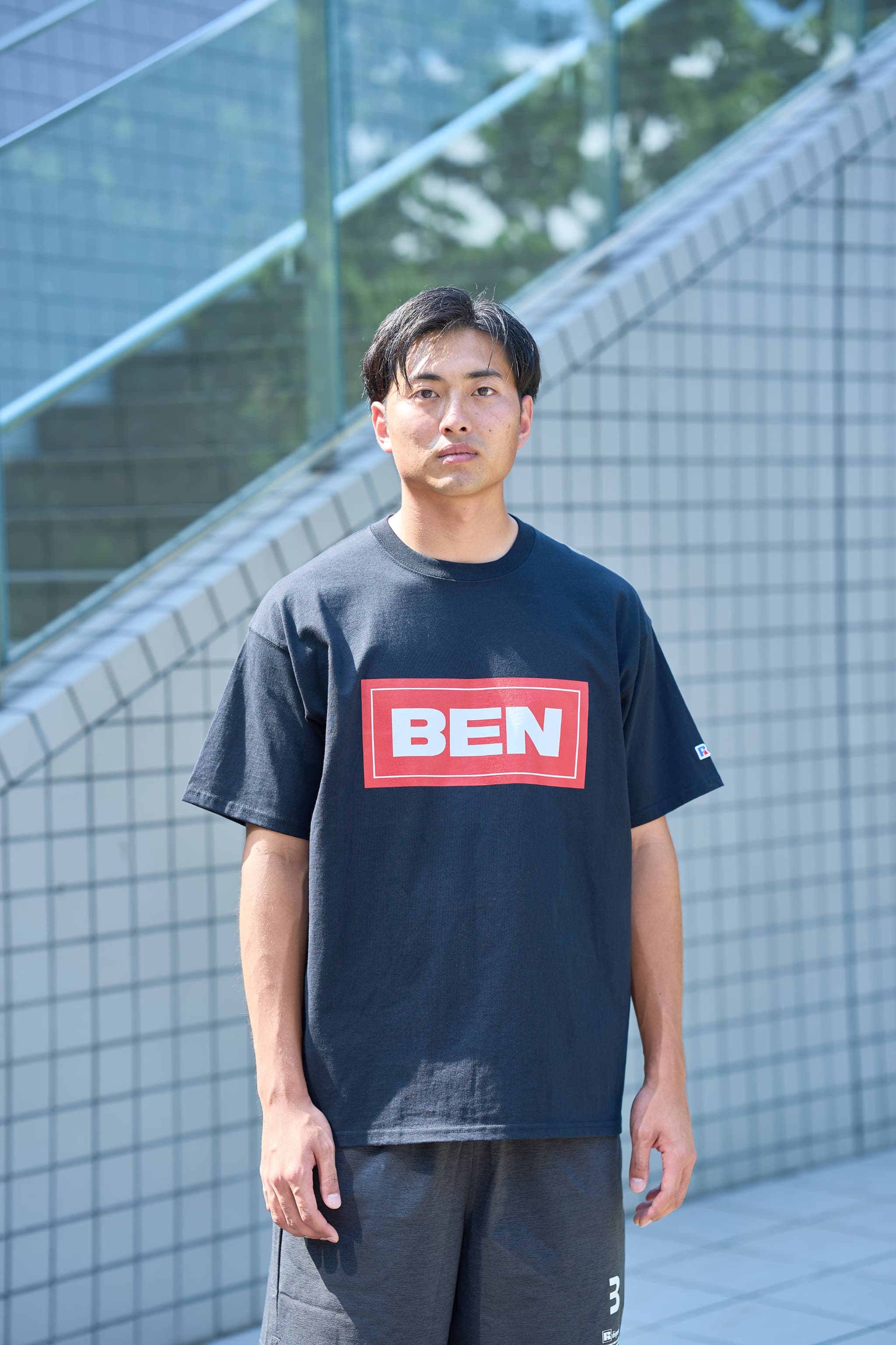 BEN GENERAL Russell U.S. Cotton 天竺オリジナルフィット ショートスリーブ T シャツ ブラック