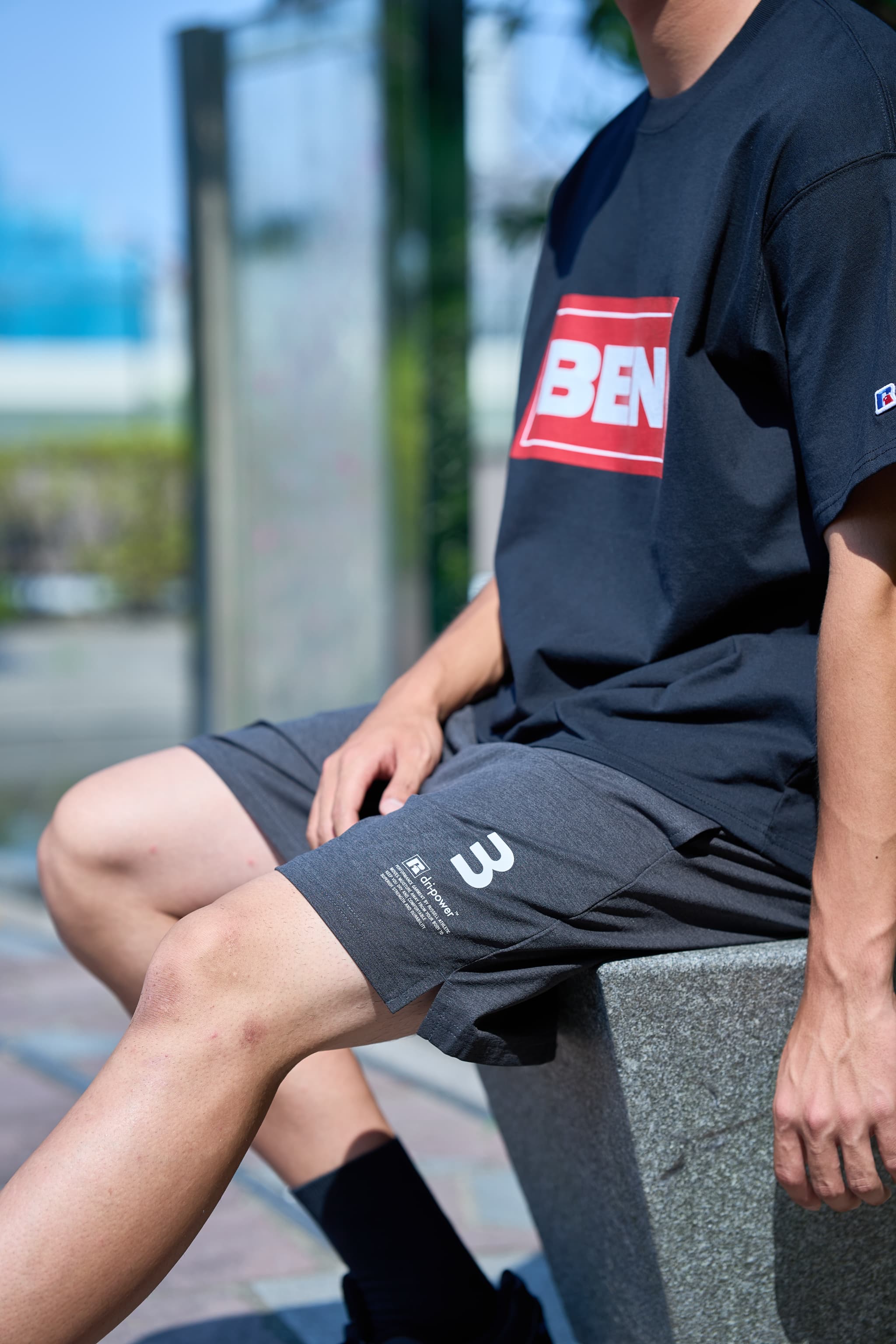BEN GENERAL Russell Athletic ドライパワーストレッチイージーショーツ チャコール