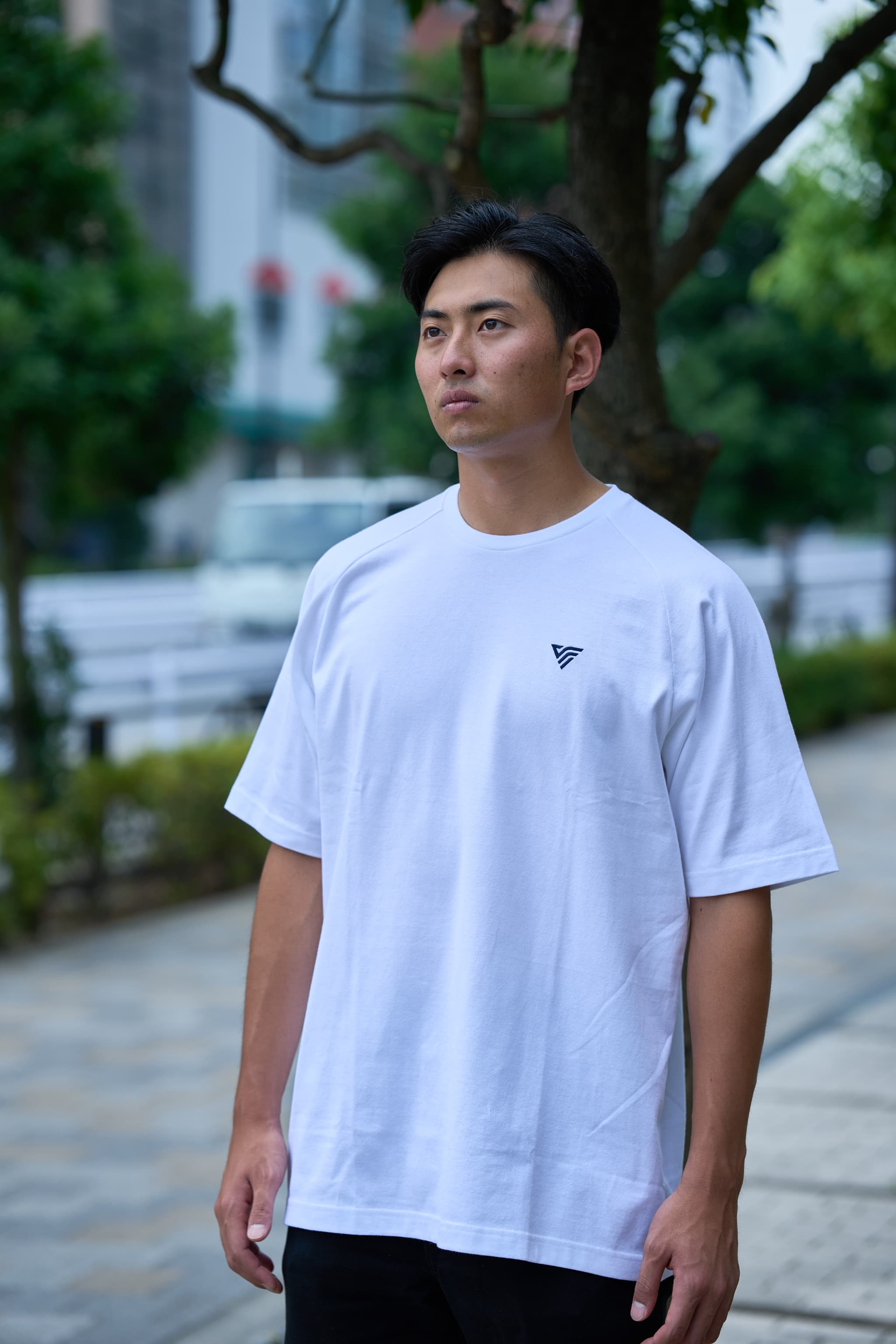 SHUHEI コットングラフィックTシャツ ホワイト