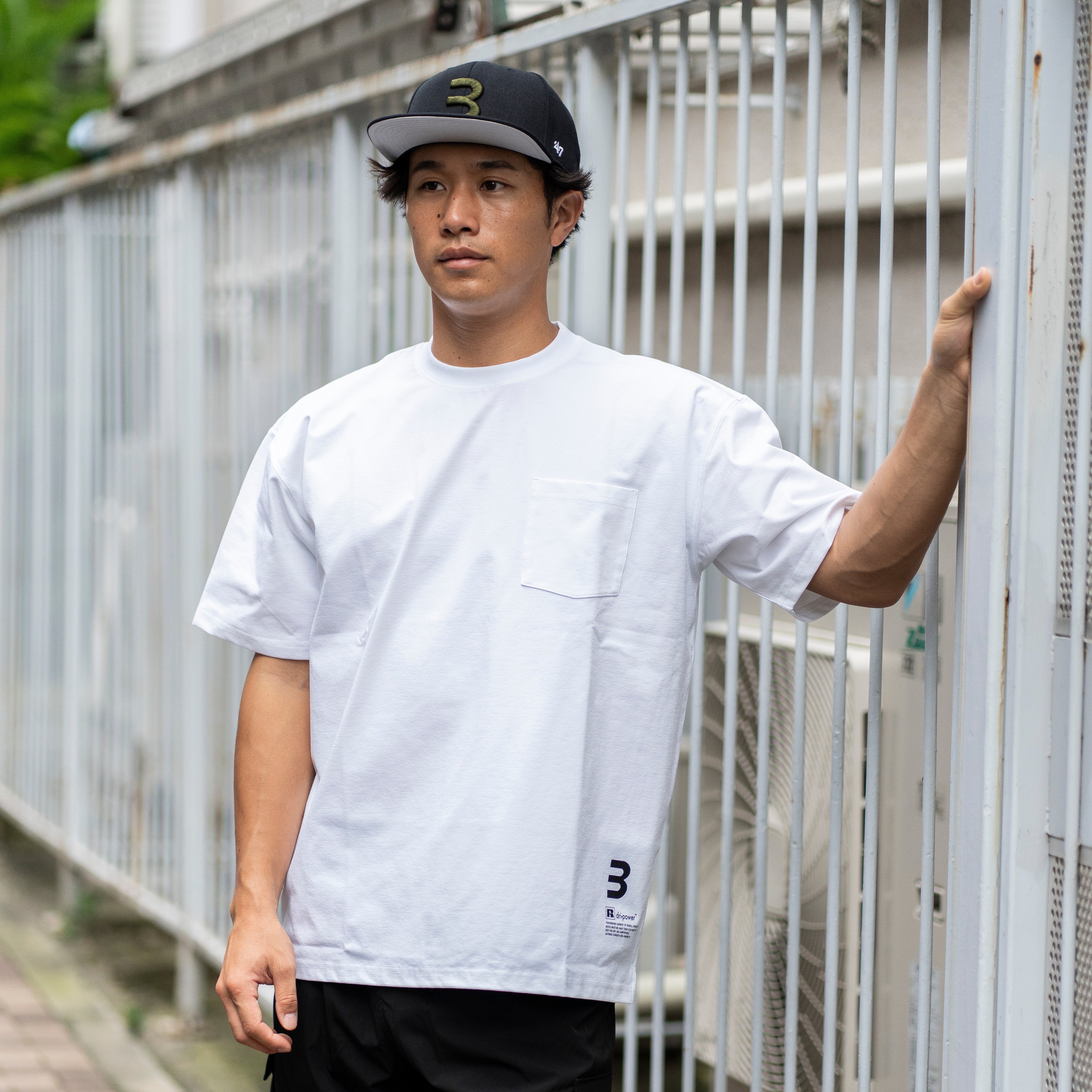 BEN GENERAL Russell Athletic ドライパワーストレッチベーシックポケットTシャツ ホワイト