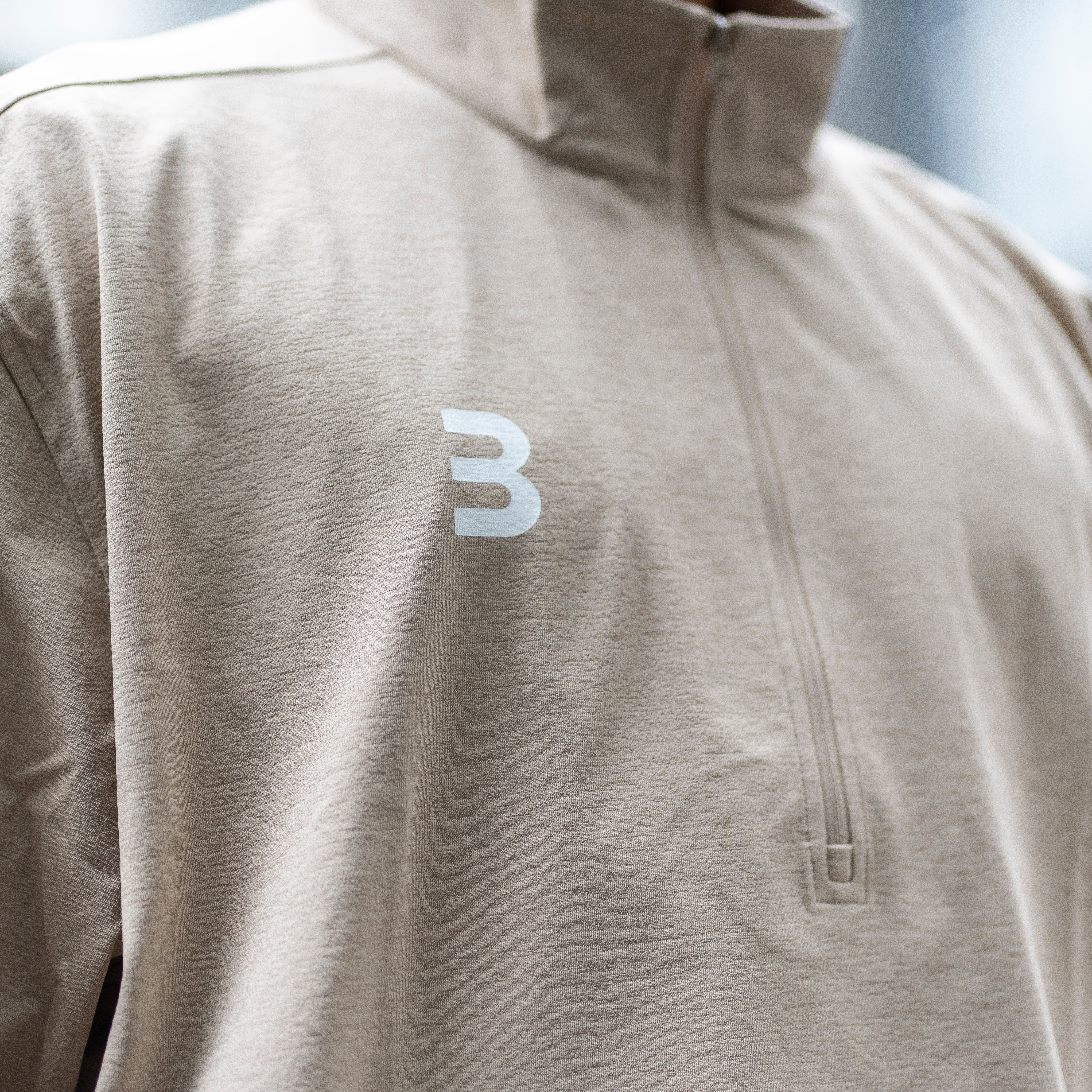 BEN GENERAL Russell Athletic ドライパワーストレッチハーフジップショートスリーブイージーシャツ サンド
