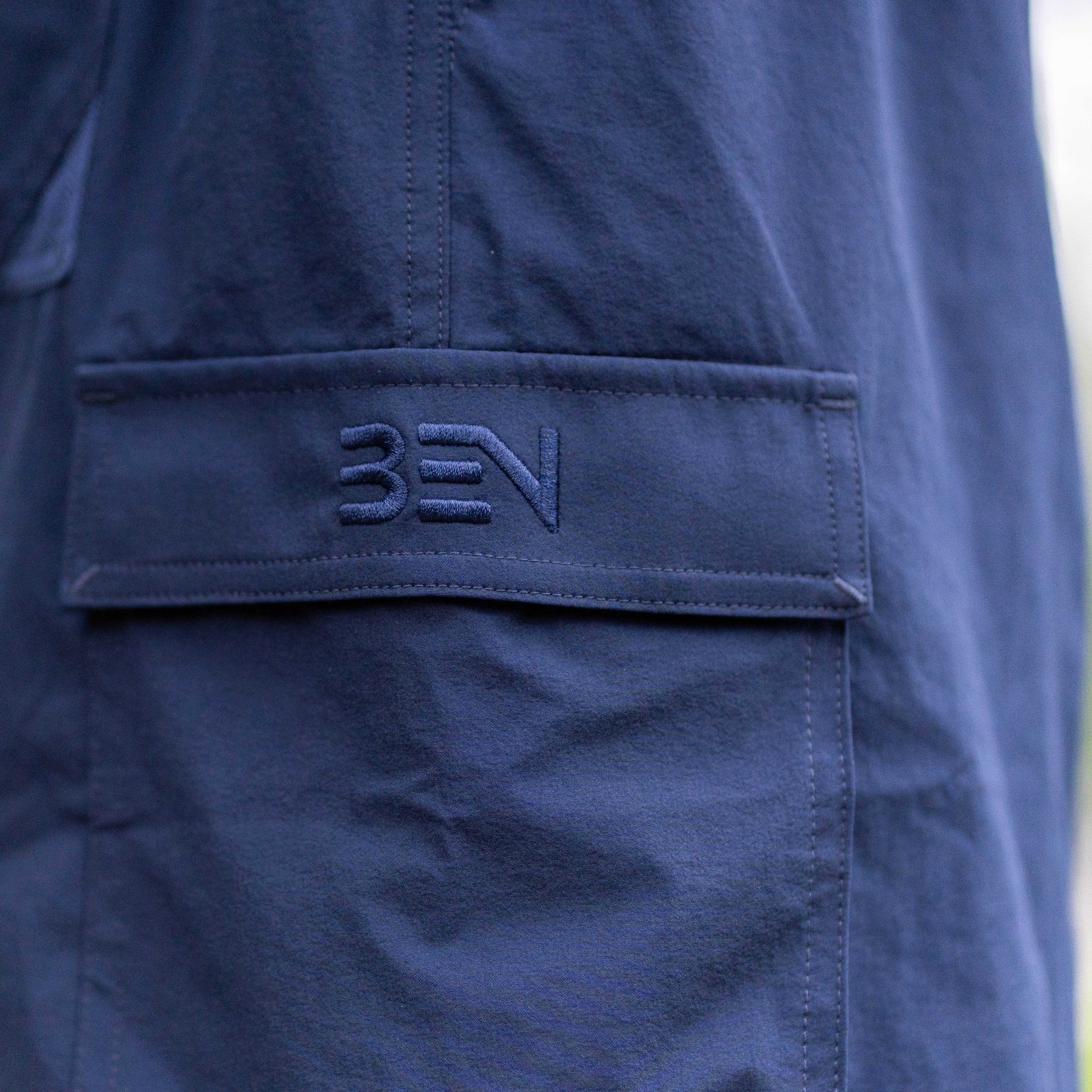 BEN GENERAL Russell Athletic ストレッチナイロンビーチショーツ ネイビー