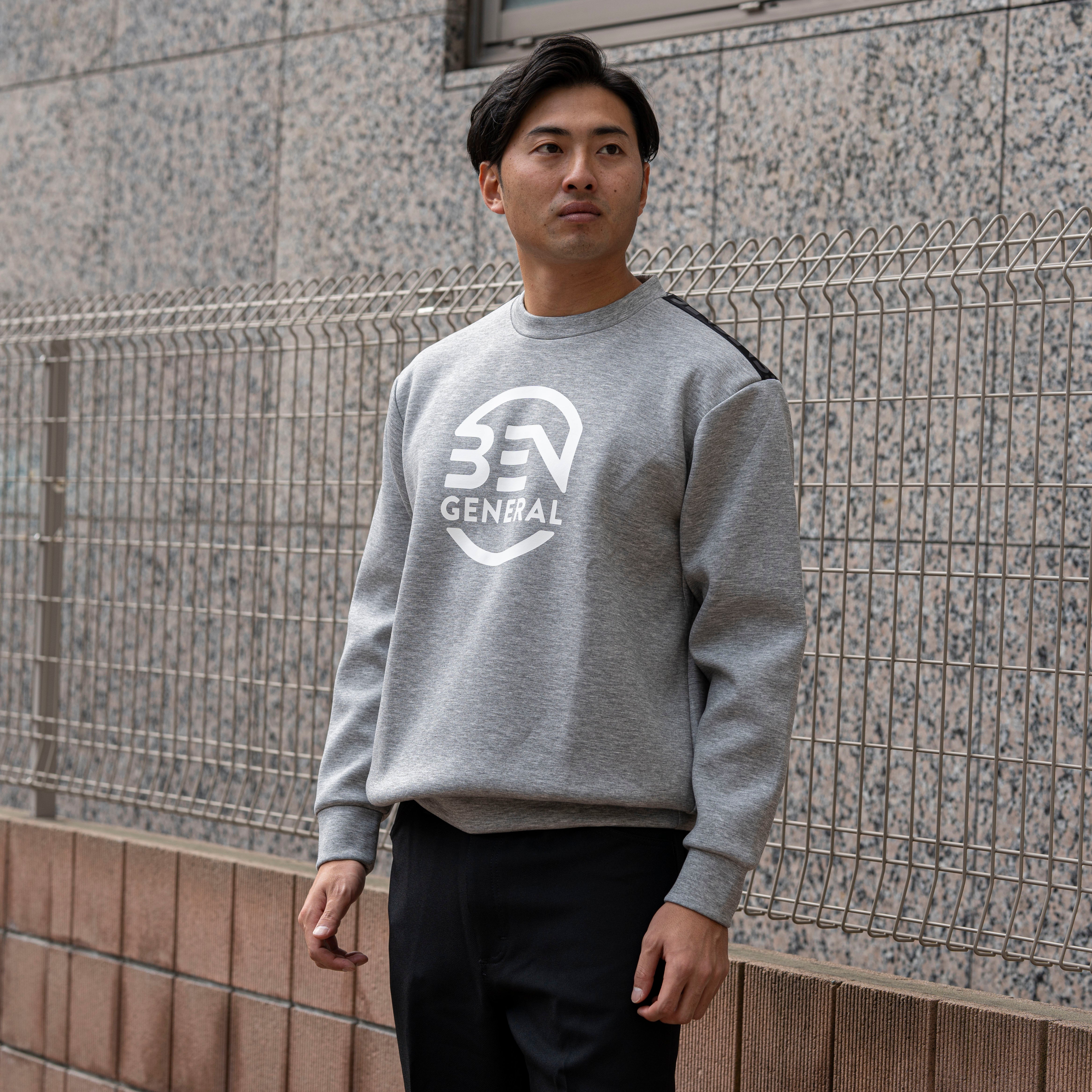 クルーネックスウェット グレー