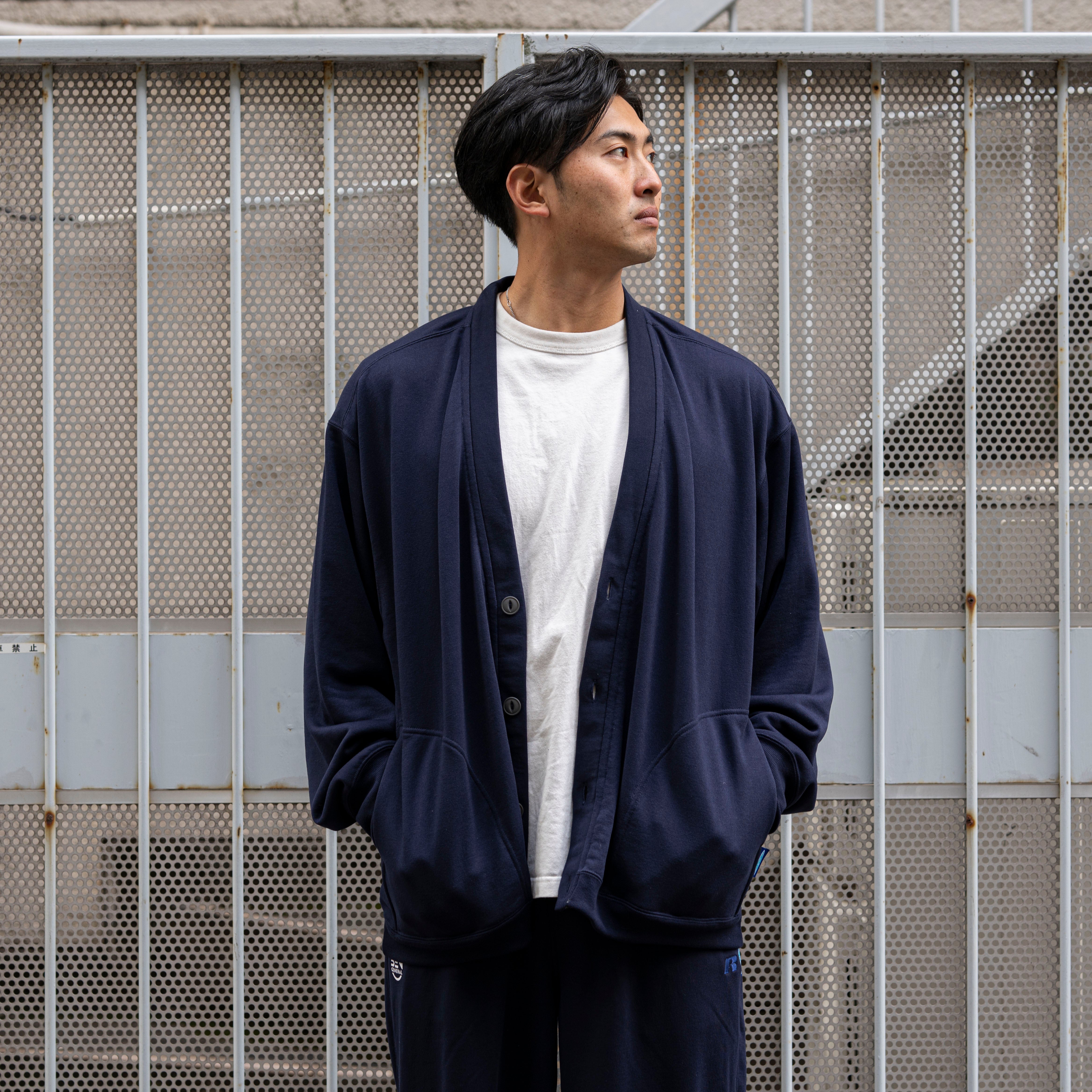 BEN GENERAL Russell Athletic エバードライボタンアップカーディガン ネイビー