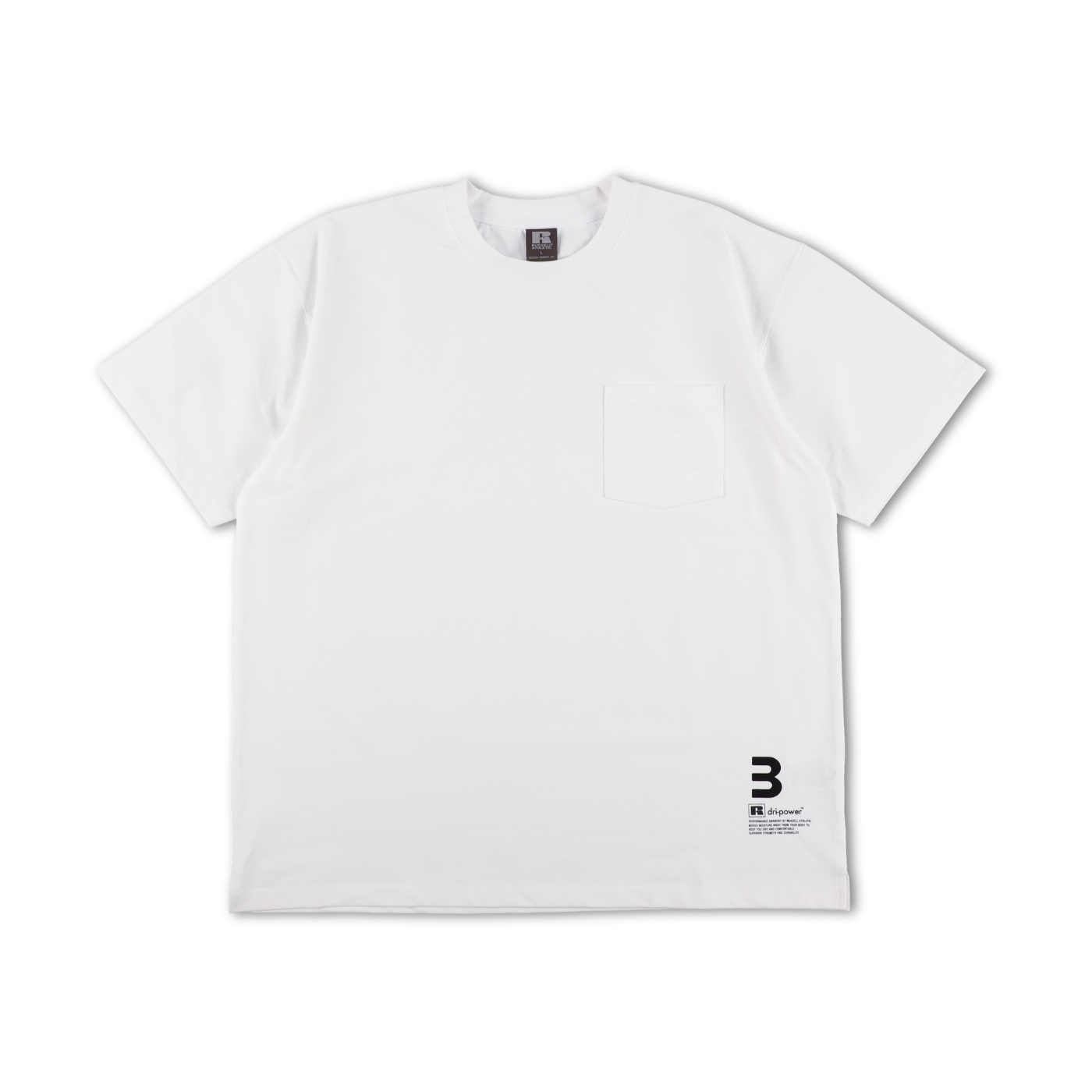 BEN GENERAL Russell Athletic ドライパワーストレッチベーシックポケットTシャツ ホワイト