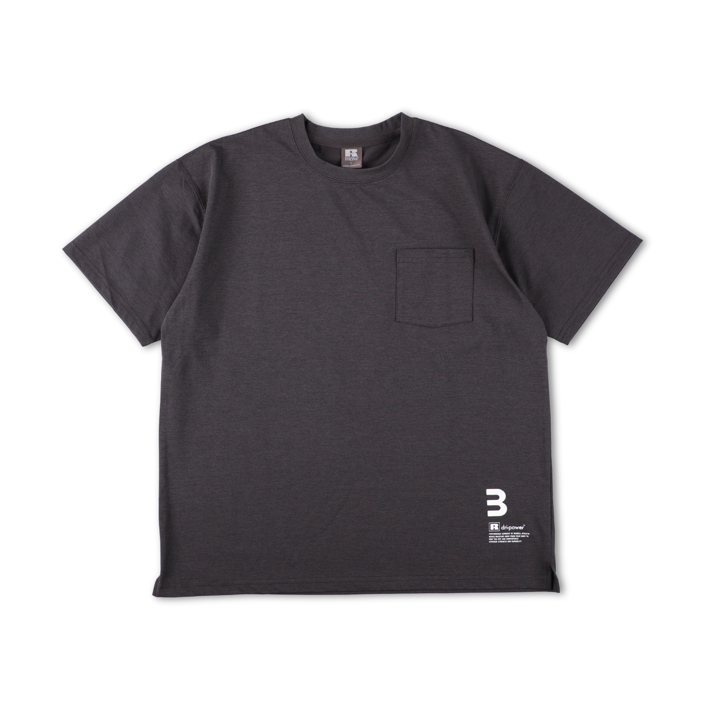BEN GENERAL Russell Athletic ドライパワーストレッチベーシックポケットTシャツ チャコール