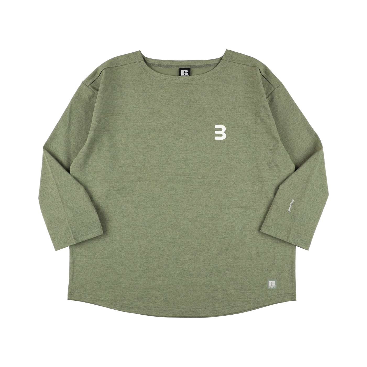 BEN GENERAL Russell Athletic ドライパワー ストレッチ ジャージ ボートネック シャツ グリーン