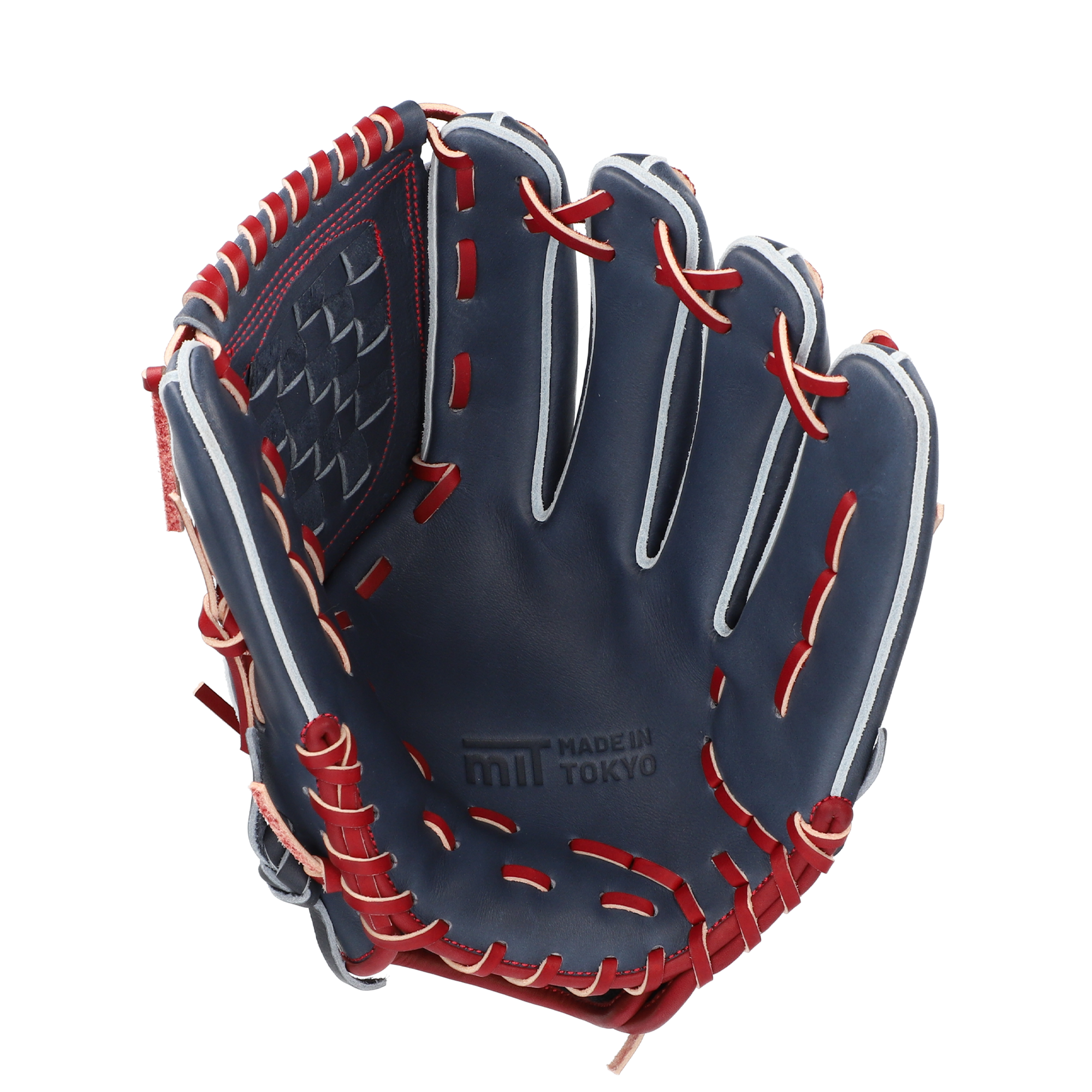 硬式用グラブ投手用 ネイビー×ワインレッド