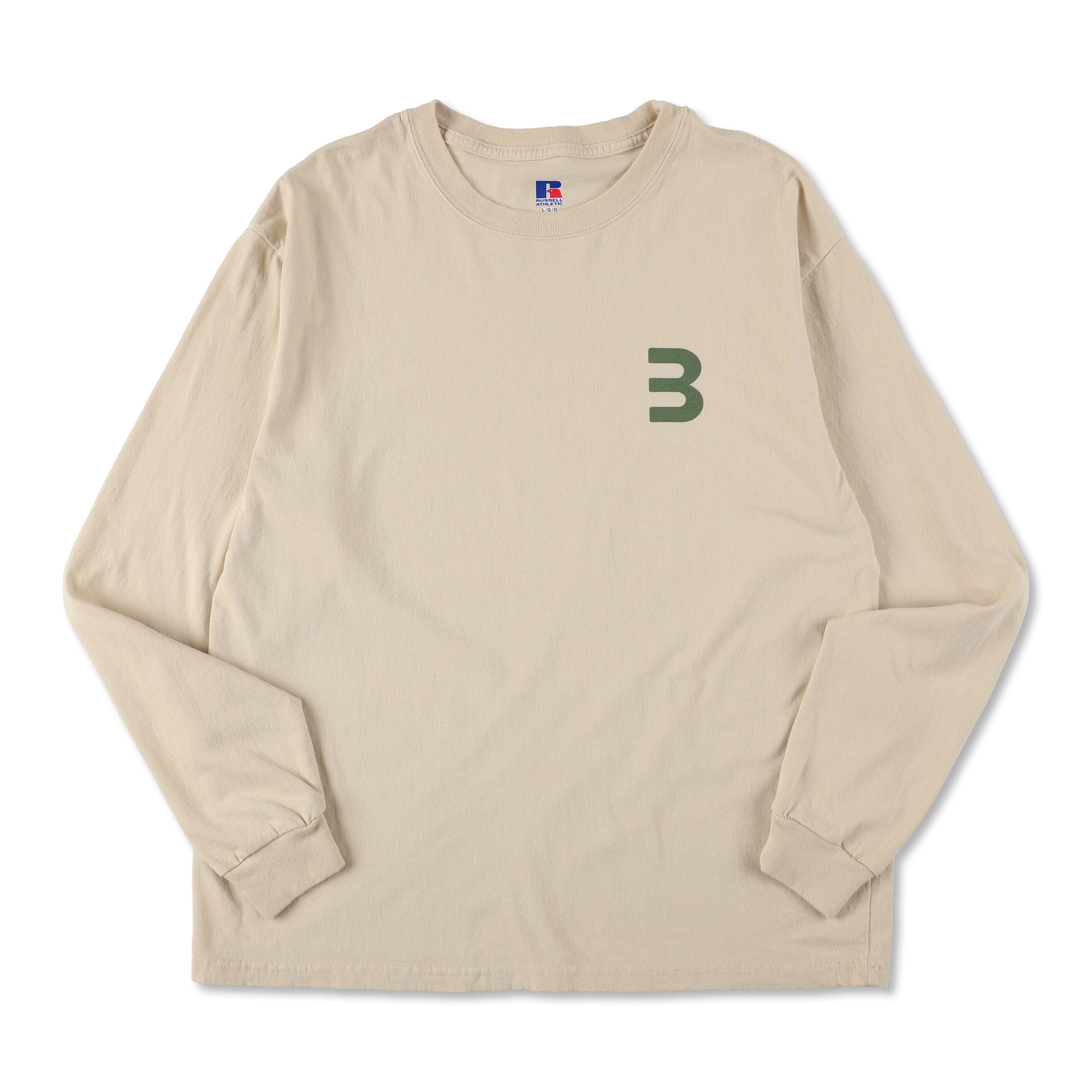 BEN GENERAL Russell Athletic U.S. コットンジャージーロングスリーブTシャツ スキムミルク