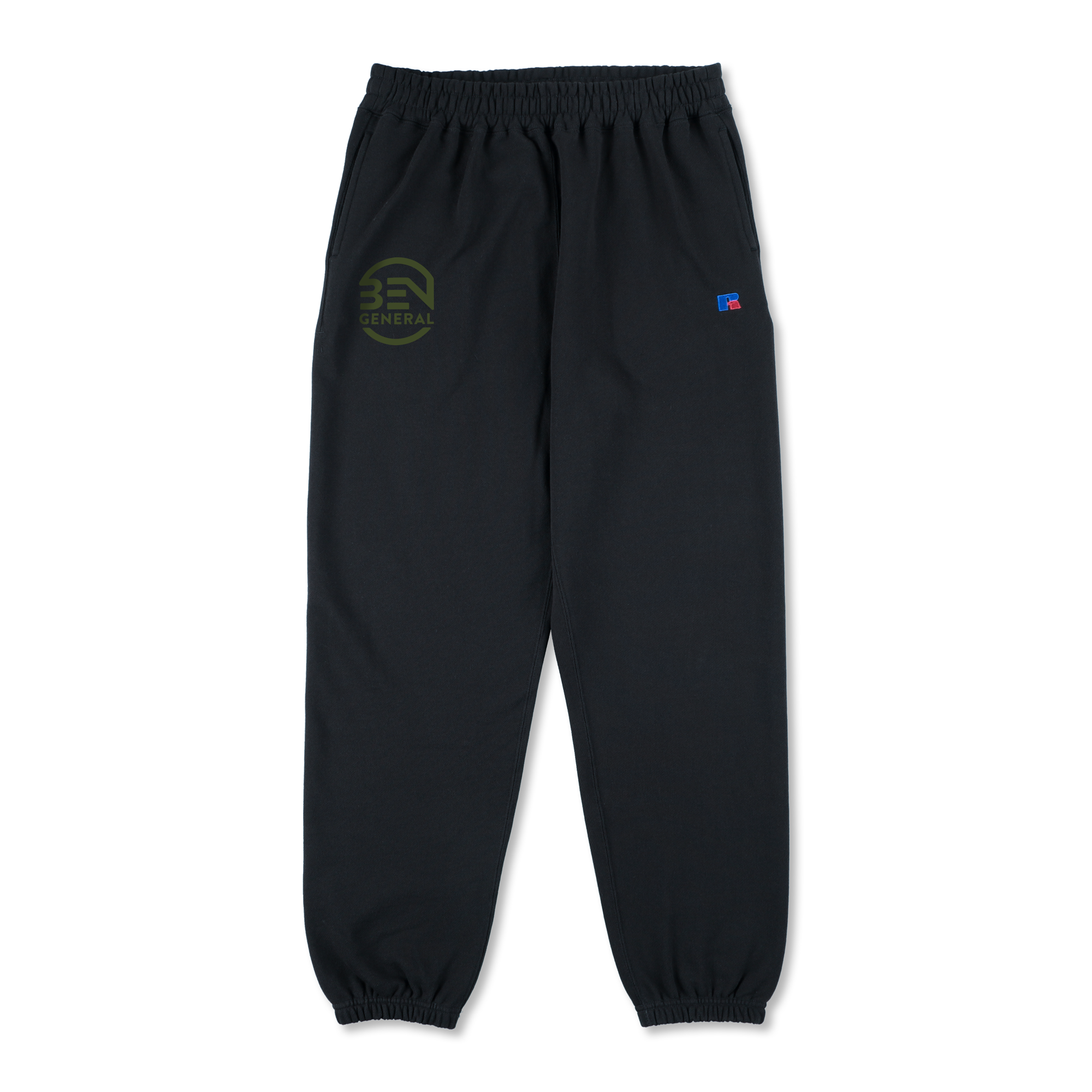 BEN GENERAL Russell Athletic プロコットンループバックテリースウェットクルーパンツ ブラック