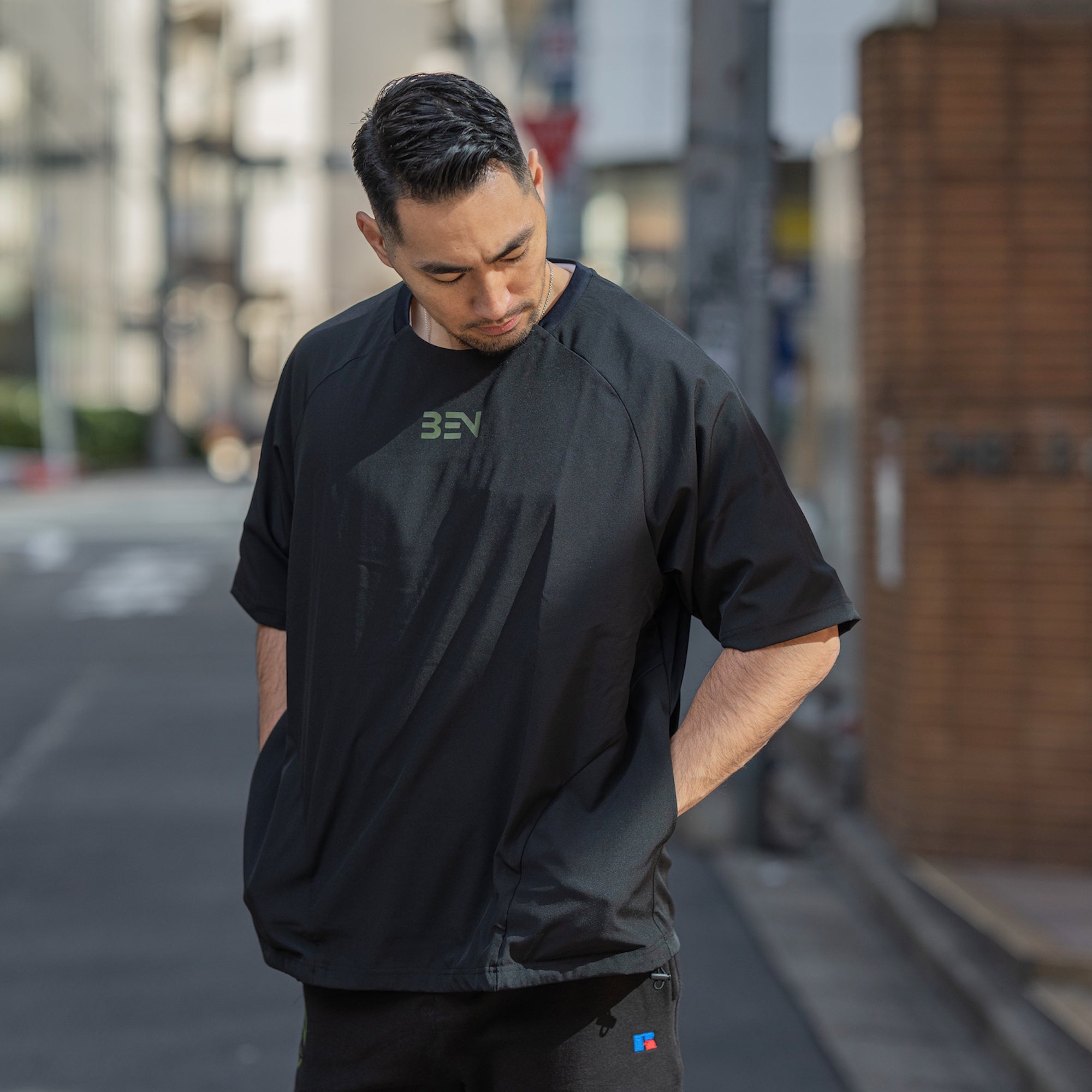 オーバーベースボールシャツ カーキ